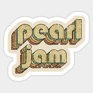 Pearl Jam // Vintage Rainbow Typography Style // 70s Sticker